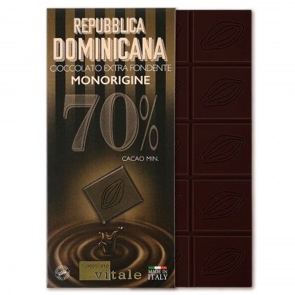 cioccolato vitale - cioccolato extra fondente monorigine repubblica dominicana con tavoletta